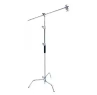 Falcon Eyes CS-2450 245 cm C-stand with adjustable light boom arm, featuring 3-section stand tube, cross bar, and two accessory clamps for studio lighting setupsFalcon Eyes CS-2450 245 cm C-stand with adjustable light boom arm, featuring 3-section stand tube, cross bar, and two accessory clamps for studio lighting setups