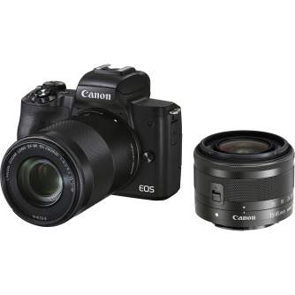Bezspoguļa kameras - Canon EOS M50 Mark II 15-45 IS STM + 55-200 IS STM (Black) - купить сегодня в магазине и с доставкой