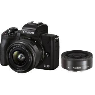 Mirrorless Cameras - Canon EOS M50 Mark II 15-45 IS STM + 22mm STM (Black) - quick order from manufacturer