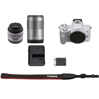 Mirrorless Cameras - Canon EOS M50 Mark II 15-45 IS STM + 55-200 IS STM (White) - quick order from manufacturer
