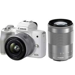 Canon EOS M50 Mark II 15-45 IS STM + 55-200 IS STM (White) -
