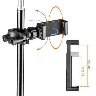 Ring Light - HomeStudio Starter-Kit Ring Light phone holder tripod microphone levalier USB-C adapter green chromakey background - buy today in store and with delivery
