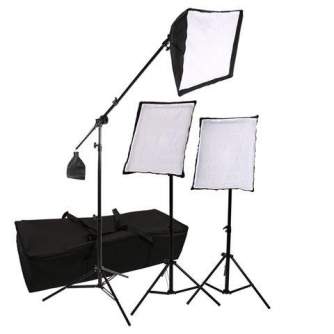 Fluorescent - StudioKing SB03 3x135W 3x 50x70cm w boom Daylight Kit - quick order from manufacturer
