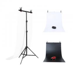 Background Set with Holder - Puluz Photo studio background support 70x200cm + Backdrops 2 pcs DCA0976 - buy today in store and with delivery