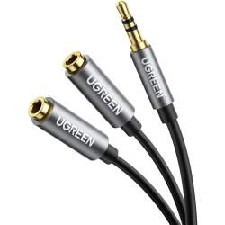 Провода, кабели - UGREEN 3.5mm AUX Stereo audio Splitter Cable 20cm - купить сегодня в магазине и с доставкой