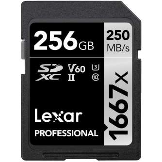 Atmiņas kartes - LEXAR PROFESSIONAL SDHC V60 SDXC 1667X UHS-II 256GB - ātri pasūtīt no ražotāja