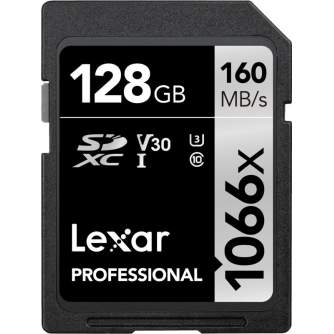 Карты памяти - Lexar Pro 1066x SDXC U3 (V30) UHS-I R160/W120 128GB - купить сегодня в магазине и с доставкой