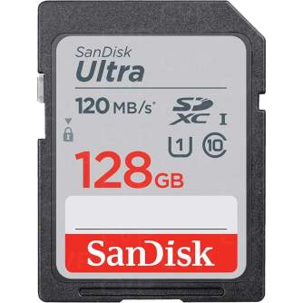 Atmiņas kartes - SanDisk Ultra SDXC UHS-I 120MB/s 128GB(SDSDUN4-128G-GN6IN) - perc šodien veikalā un ar piegādi