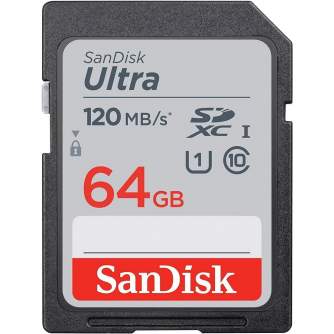 Atmiņas kartes - SanDisk Ultra SDXC UHS-I 120MB/s 64GB (SDSDUN4-064G-GN6IN) - perc šodien veikalā un ar piegādi