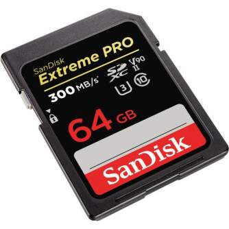 Atmiņas kartes - SanDisk Extreme PRO SDXC UHS-II V90 300MB/s 64GB (SDSDXDK-064G-GN4IN) - perc šodien veikalā un ar piegādi