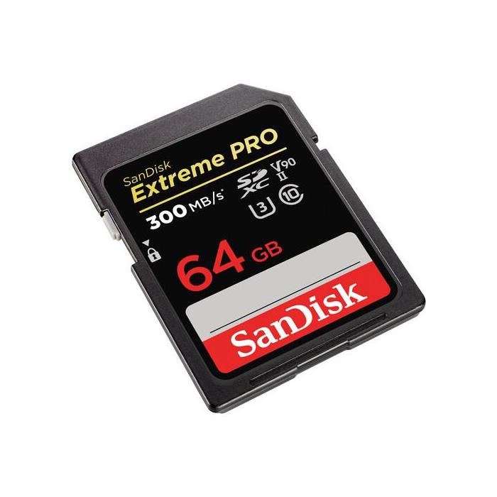 Atmiņas kartes - SanDisk Extreme PRO SDXC UHS-II V90 300MB/s 64GB (SDSDXDK-064G-GN4IN) - perc šodien veikalā un ar piegādi