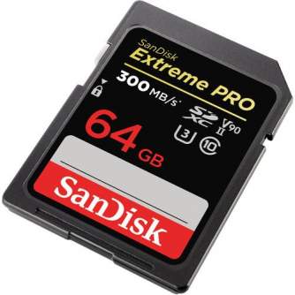 Atmiņas kartes - SanDisk Extreme PRO SDXC UHS-II V90 300MB/s 64GB (SDSDXDK-064G-GN4IN) - perc šodien veikalā un ar piegādi