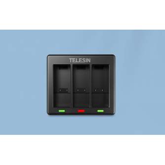 Accessories for Action Cameras - Telesin 3-slot charger for GoPro HERO10 HERO11 Hero 9 + 2 batteries - buy today in store and with delivery