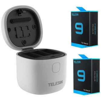 Аксессуары для экшн-камер - Telesin 3-slot waterproof charger Allin box for GoPro HERO10 HERO11 Hero 9 + 2 batteries (GP-BTR-905