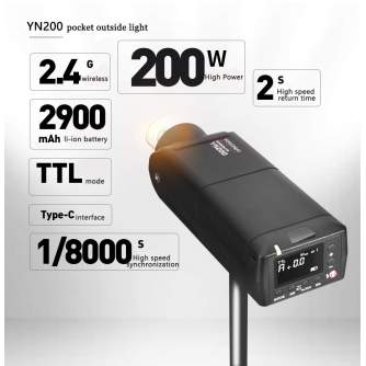 Zibspuldzes ar akumulatoru - Yongnuo YN200 Speedlite - ātri pasūtīt no ražotāja