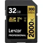 Vairs neražo - LEXAR Pro 2000X SDHC/SDXC UHS-II U3(V90) R300/W260 (w/o cardreader) 32GB