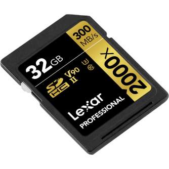 Atmiņas kartes - LEXAR Pro 2000X SDHC/SDXC UHS-II U3(V90) R300/W260 (w/o cardreader) 32GB - быстрый заказ от производителя