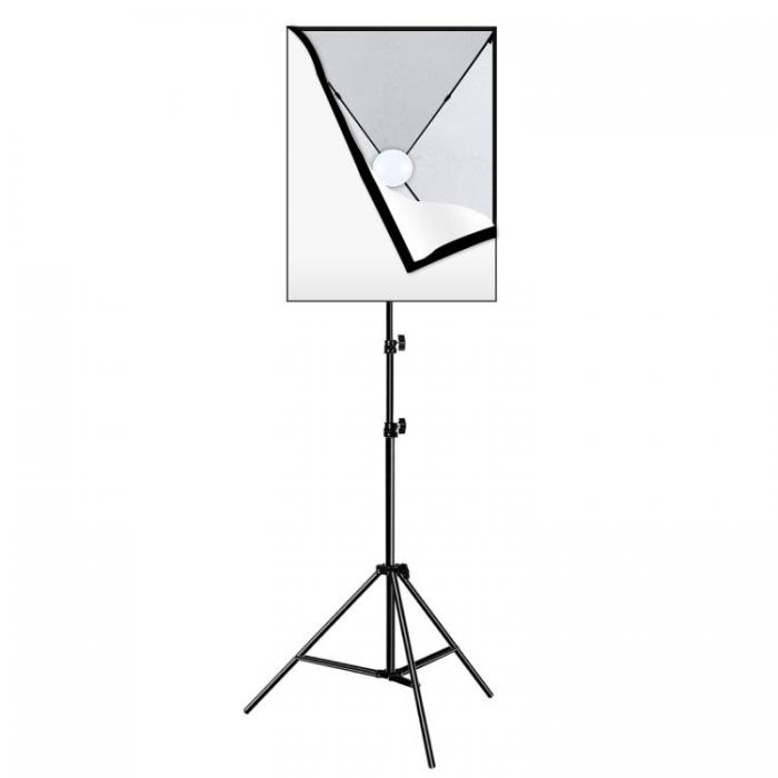 Fluorescējošās - PULUZ 50x70cm Studio Softbox + 1.6m Tripod Mount + (PU5070EU) - perc šodien veikalā un ar piegādi