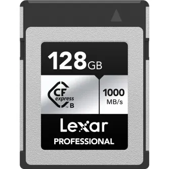 Lexar Professional 128 ГБ CFexpress Type B серебряная карта памяти, скорость чтения до 1000 МБ/с, идеальна для 4K видео и высокоразрешающей фотографии.