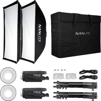 LED лампы комплекты - NANLITE FS-150 LED 2 LIGHT KIT WITH STAND FS-150 2KIT-S-LS - быстрый заказ от производителя