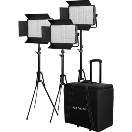 KIT NANLITE 3 LIGHT KIT 1200DSA W/TROLLEY CASE & LIGHT STAND 117094