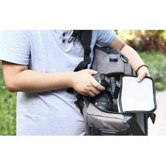 Discontinued - Puluz camera backpack with solar panels 14W, USB port (grey) PU5012H