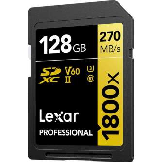 Atmiņas kartes - LEXAR Pro 1800x SDXC U3 (V60) UHS-II R270/W180 128GB - ātri pasūtīt no ražotāja