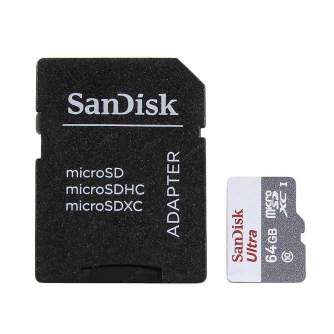 Atmiņas kartes - SANDISK MEMORY MICRO SDXC 64GB UHS-I W/A SDSQUNR-064G-GN6TA - perc šodien veikalā un ar piegādi