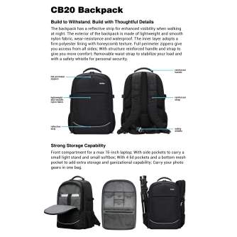 Battery-powered Flash Heads - Godox AD300PRO 2 flashes backpack kit with umbrellas and softbox - buy today in store and with delivery