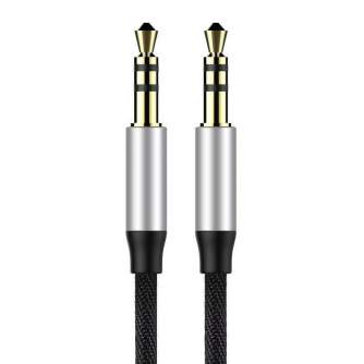 Audio vadi, adapteri - Baseus Yiven Audio 3.5mm uz 3.5mm Cable M30 1.5M Silver+Black - ātri pasūtīt no ražotāja