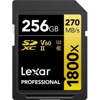 Atmiņas kartes - Lexar Pro 1800x SDXC U3 (V60) UHS-II R270/W180 256GB - ātri pasūtīt no ražotāja