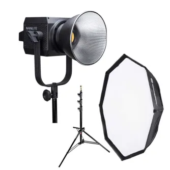 Video Lighting - NANLITE FORZA 500 LED light s-type 500W w tripod, softbox daylight rental