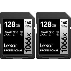 Atmiņas kartes - LEXAR PRO 1066X SDXC U3 V30 UHS I R160 W120 128GB 2PACK LSD1066128G-B2NNG - ātri pasūtīt no ražotāja
