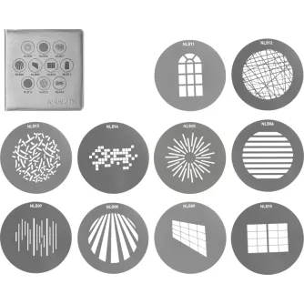 Barndoors Snoots & Grids - NANLITE GOBO SET 1 FOR PJ-BM AS-GB-B-SET1 - quick order from manufacturer