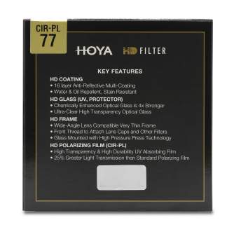 CPL polarizācijas filtri - Hoya HD CIR-PL 77mm mark II polarizācijas filtrs - perc šodien veikalā un ar piegādi