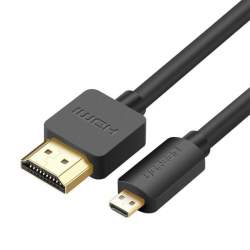 Video vadi, kabeļi - UGREEN HD127 Micro HDMI to HDMI Cable 1,5m (Black) - perc šodien veikalā un ar piegādi