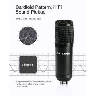 Микрофоны - Blitzwolf BW-CM Microphone USB Condenser - купить сегодня в магазине и с доставкой