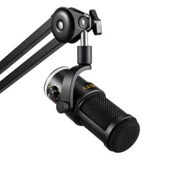 Microphones - Deity VO-7U USB Podcast Streamer Mic (Black) RGB ring - quick order from manufacturer