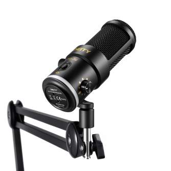 Podcast Microphones - Deity VO-7U USB Podcast Streamer Kit (Black) RGB ring includes a Boom Arm - buy today in store and with delivery