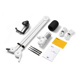 Microphones - Deity VO-7U USB Podcast Streamer Kit (White) RGB ring includes a Boom Arm - quick order from manufacturer