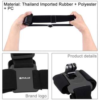 Аксессуары для экшн-камер - Puluz Elastic Mount Belt Adjustable Head Strap - купить сегодня в магазине и с доставкой