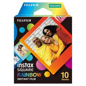 Instantkameru filmiņas - Colorfilm instax SQUARE GLOSSY RAINBOW (10PK) - perc šodien veikalā un ar piegādi