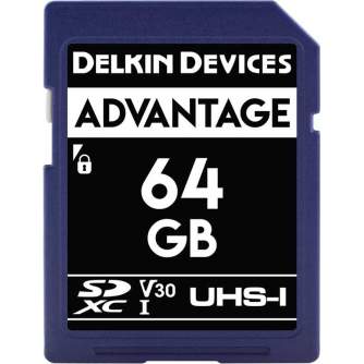 Atmiņas kartes - DELKIN SD ADVANTAGE 660X UHS-I U3 (V30) R90/W90 64GB - ātri pasūtīt no ražotāja