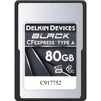 Atmiņas kartes - DELKIN CFEXPRESS BLACK -VPG400- 80GB (TYPE A) DCFXABLK80 - ātri pasūtīt no ražotāja
