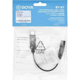 Audio cables, adapters - Boya Universal Adapter BY-K7 3.5mm TRS to USB-C for DJI Osmo Action - buy today in store and with delivery