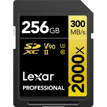 LEXAR PRO 2000X SDHC/SDXC UHS-II U3(V90) R300/W260 (W/O CARDREADER) 256GB LSD2000256G-BNNNG