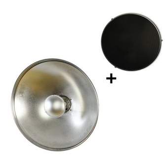 Reflektori Difuzori - StudioKing Beauty Dish Silver SK-BD420 42 cm with Honeycomb Grid - ātri pasūtīt no ražotāja