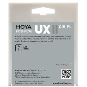 Поляризационные фильтры - Hoya Filters Hoya filter circular polarizer UX II 43mm - быстрый заказ от производителя