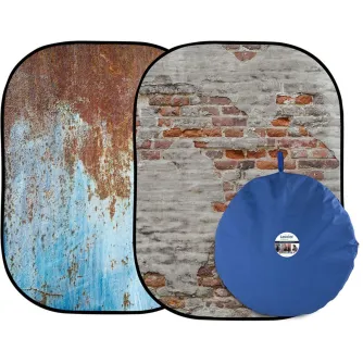 Backgrounds - Manfrotto background Urban Collapsible 1.5x2.1m, rusty metal / plaster wall (LL 5713) LL LB5713 - quick order from manufacturer