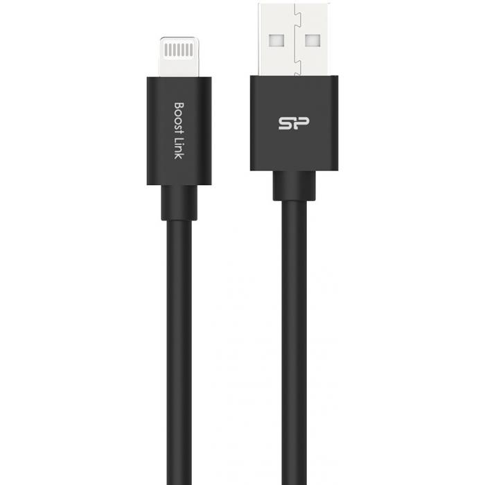 Кабели - Silicon Power cable USB - Lightning Boost Link 1m, black SP1M0ASYLK15AL1K - быстрый заказ от производителя